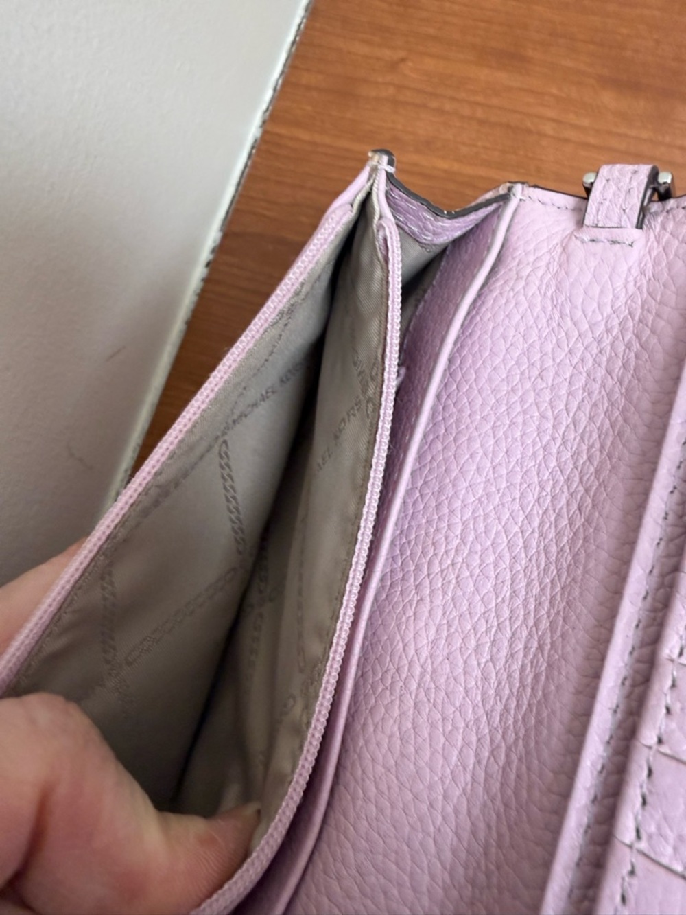 Michael Kors Lilac Pebbled Leather Phone Crossbody - Picture 11 of 12